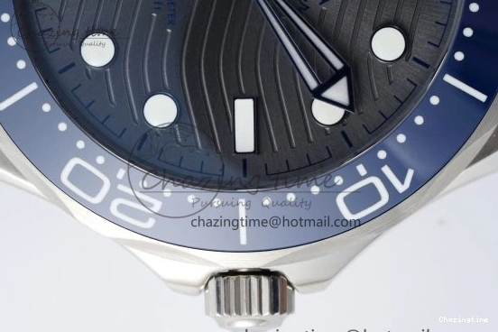 0305 SmartChoice Seamaster Diver 300M ZF 1:1 Best Edition Blue Ceramic Gray Dial on Blue Rubber Strap A 7735